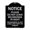 Signmission Do Not Leave Belongings in Sight Management Is Not Liable for Theft or Damage, A-DES-BW-1824-23529 A-DES-BW-1824-23529 - alternate 1